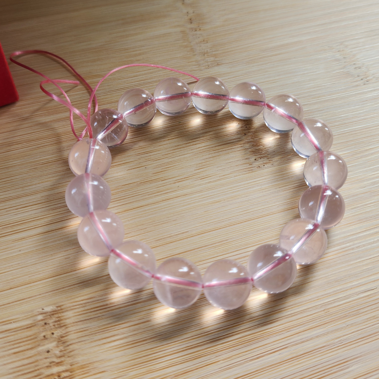 Natural Starlight Rose Quartz Bracelet | Gelang Kristal Rose Quartz Bercahaya | Love · 爱 · Cinta | Healing 能量 · Penyembuh