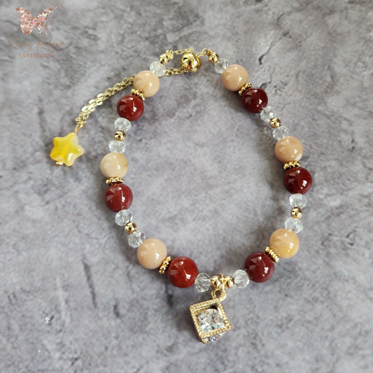 Natural Alxa Quartz Bracelet – Handmade Earth Tone Crystal | Gelang Batu Alxa Asli Elegan Buatan Tangan