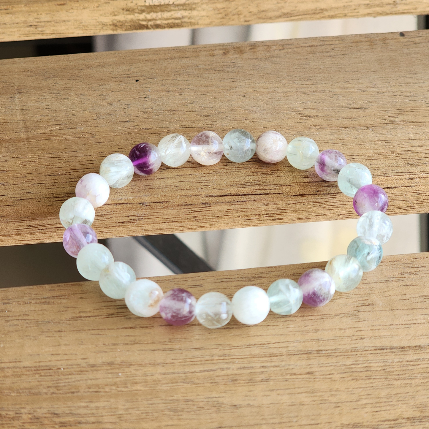 Ruxin Natural Feather Fluorite BraceletClarity & Intuition天然羽毛萤石手链清晰 · 平衡 · 守护Gelang Fluorit Bulu Semula JadiTenang