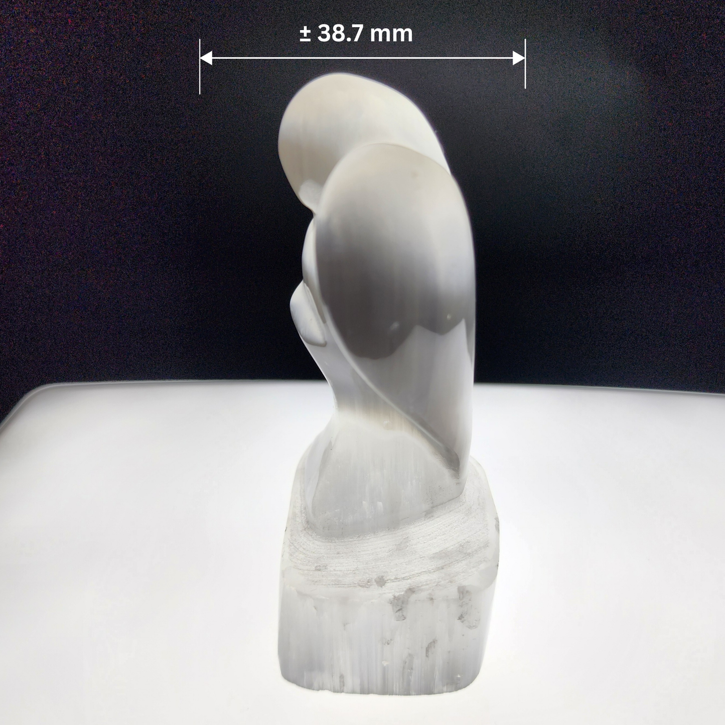Natural Moroccan Selenite Angel Figurine | Hand-Carved Energy Cleansing Décor | Patung Malaikat Selenite Asli Maghribi