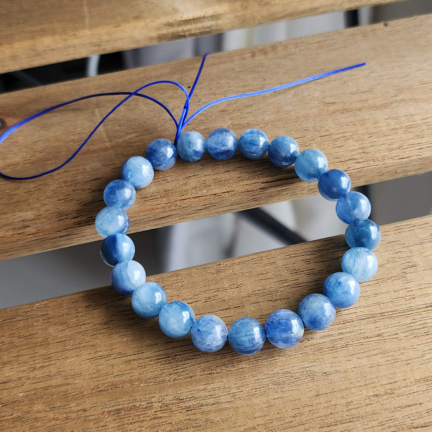 🌬️ Ruxin Radiance Handmade Natural Kyanite Bracelet-Throat Chakra/Clarity【天然蓝晶石】喉轮·思维·风象️Gelang Kyanite-Cakra Tekak/Fokus | Zodiac Udara