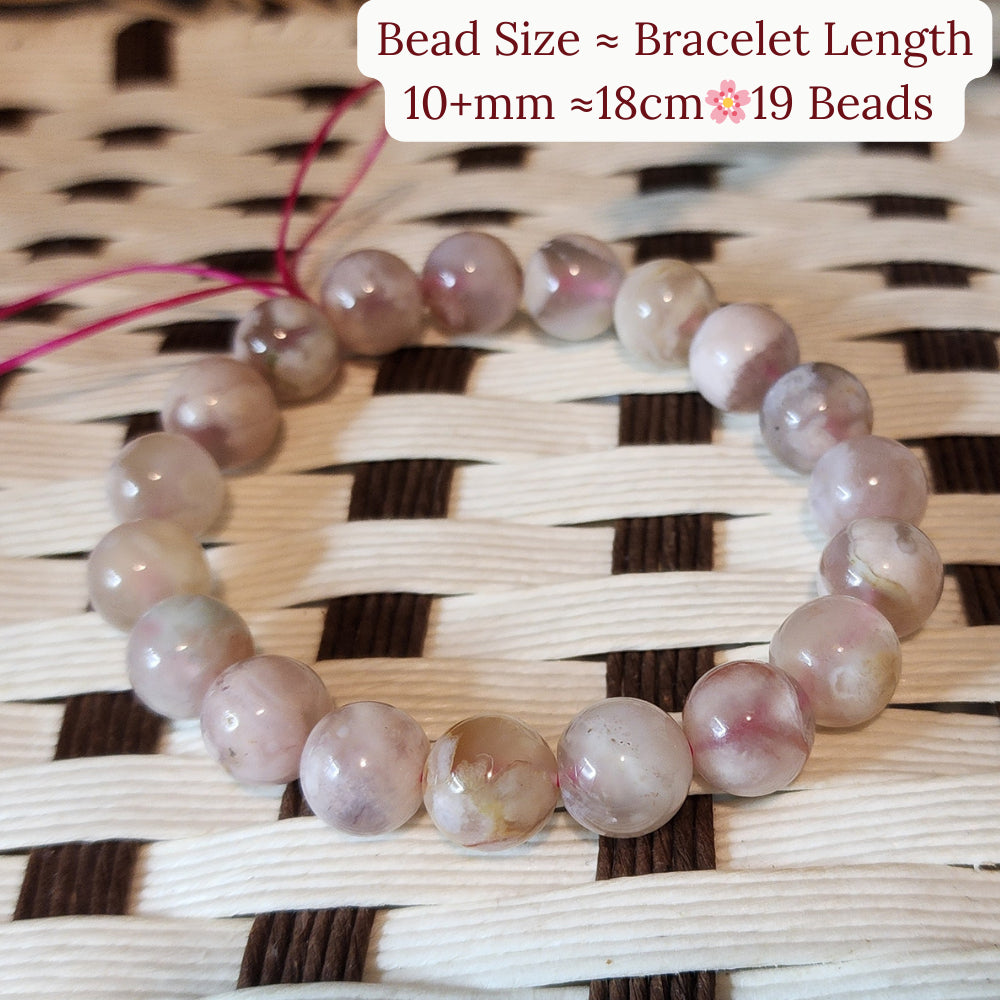 Natural Sakura Agate Bracelet 天然樱花玛瑙手串 | Gelang Sakura Agate Asli-Eternal Love | 樱花守护女性之美 | Cinta Abadi & Kecantikan