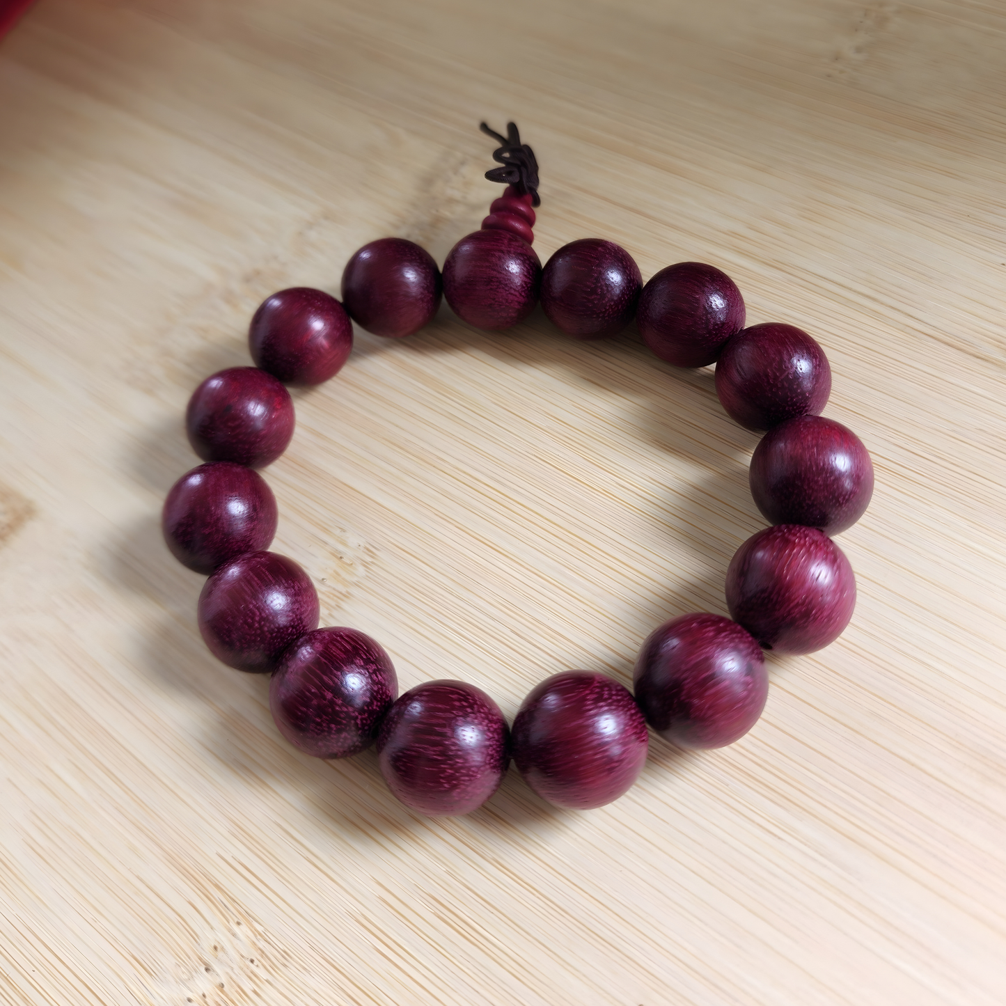 Natural Violet Heartwood Bracelet | Purple Core Wood Beads | Handmade Wooden Meditation Bracelet | Gelang Kayu Teras Ungu Asli
