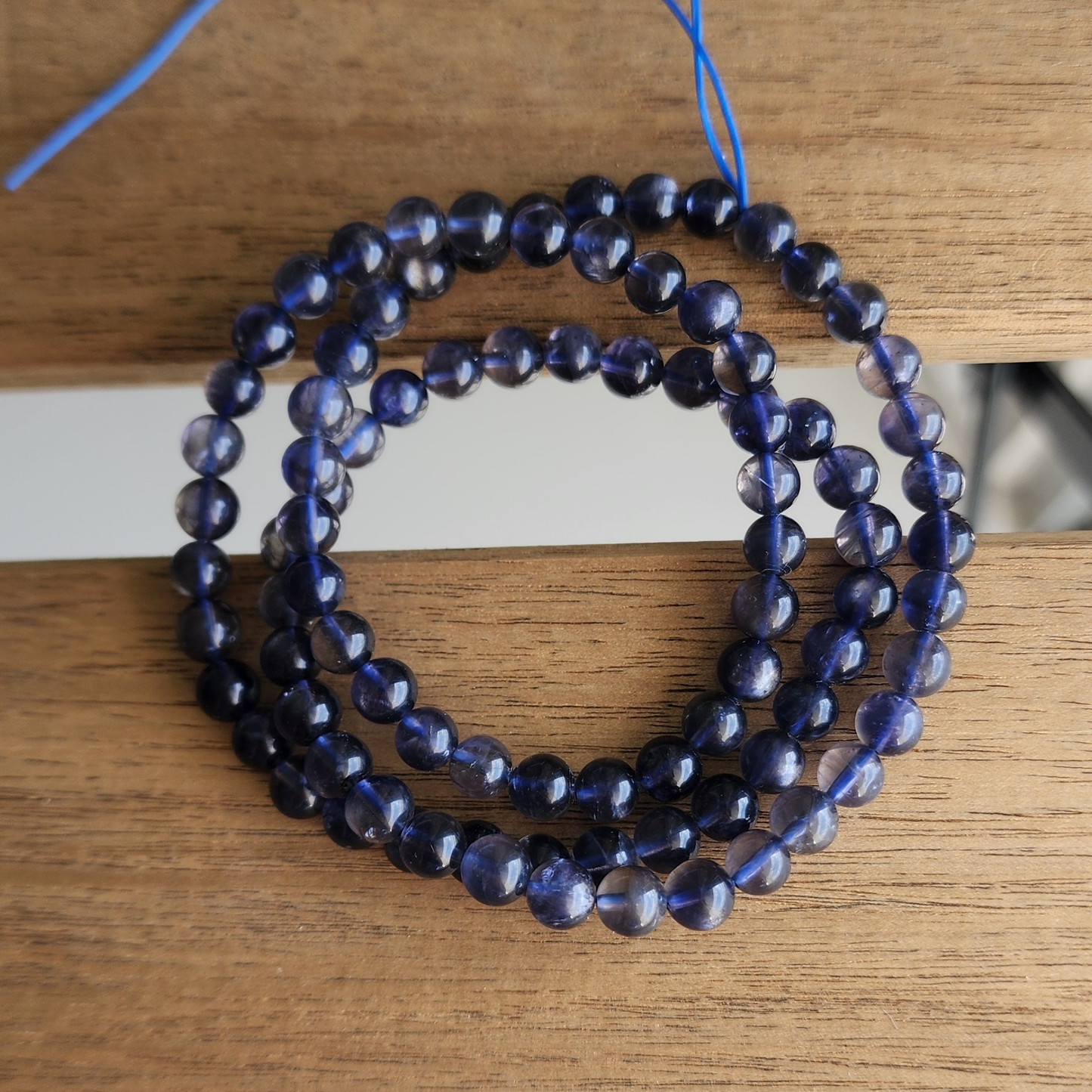 Natural Lolite 3-Layer Wrap Bracelet or Necklace | Violet Blue Cordierite Crystal Jewelry – Calm, Clarity, Elegant Daily Wear | Gelang Kristal Lolite Cordierite Ungu-Biru – Fokus, Tenang & Gaya Harian