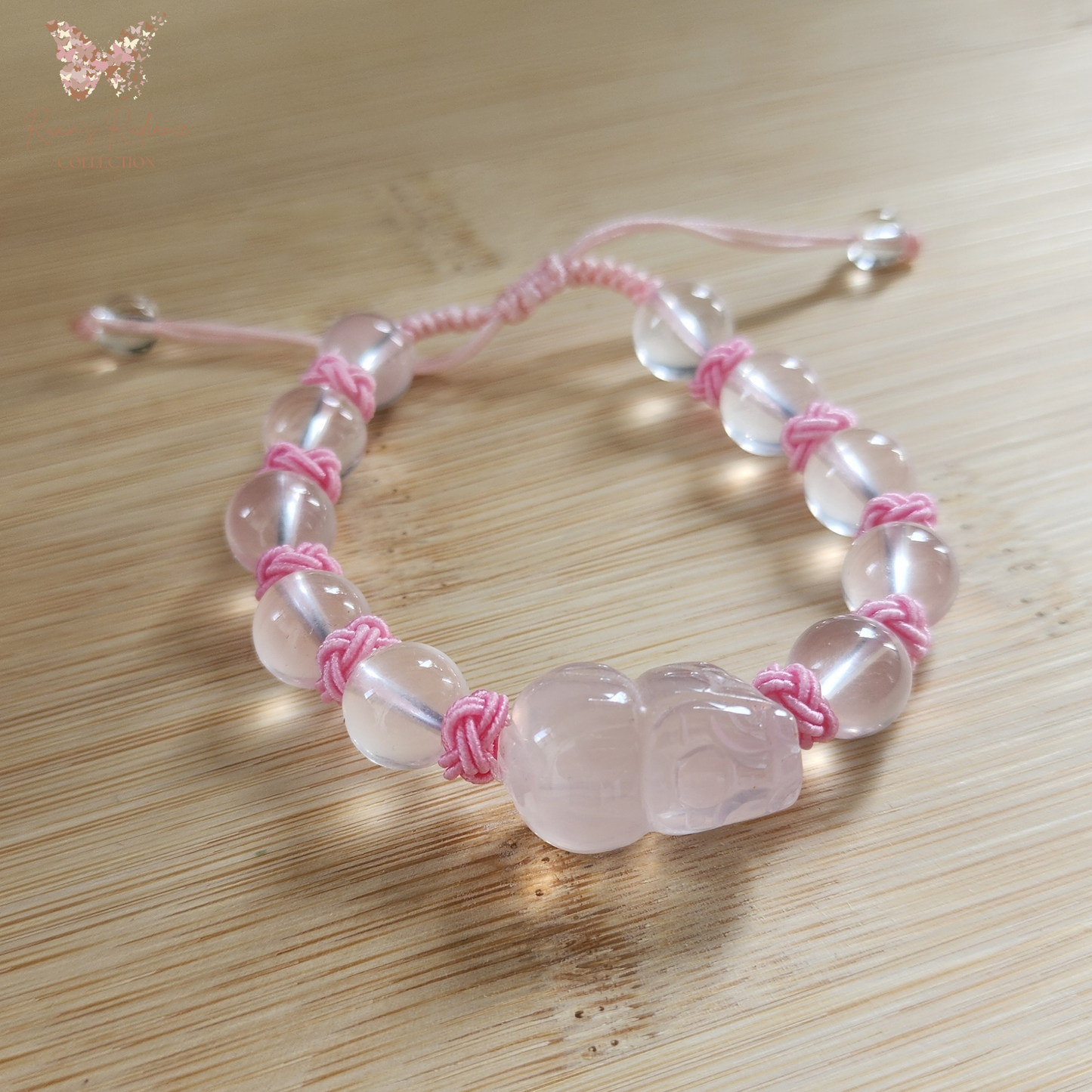 Ice-Grade Rose Quartz Pixiu Bracelet – Love & Healing Charm ‖ Gelang Rose Quartz Gred Ais Pixiu – Cinta & Penyembuhan