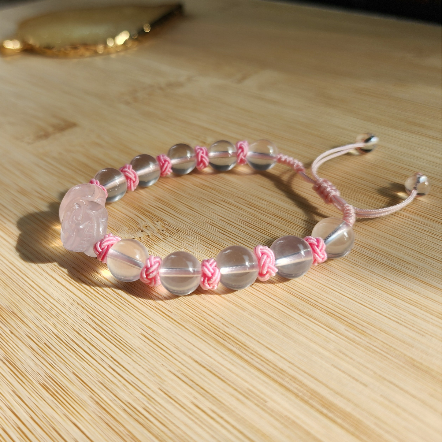 Ice-Grade Rose Quartz Pixiu Bracelet – Love & Healing Charm ‖ Gelang Rose Quartz Gred Ais Pixiu – Cinta & Penyembuhan