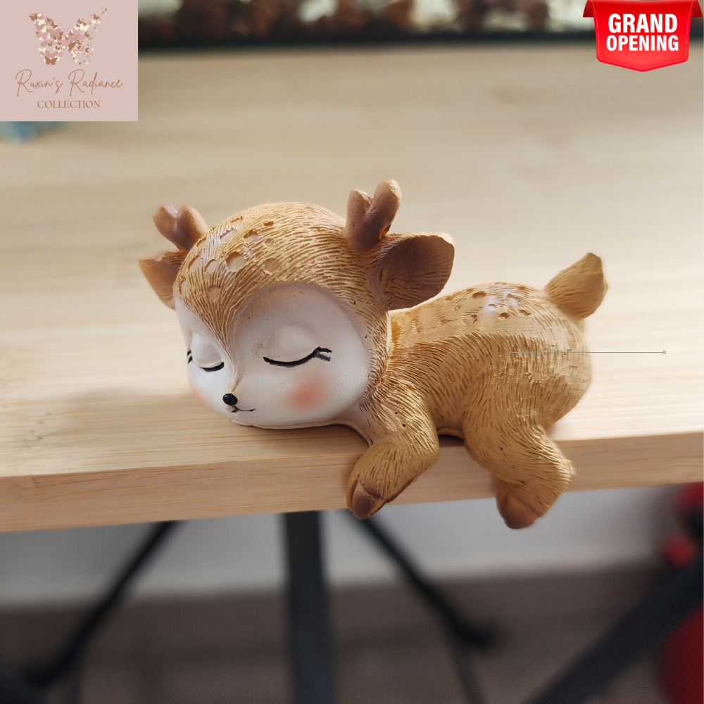 Embrace Serenity  Sika Deer Resin Figurine – Handmade Animal Ornament | Creative Sculpture for Bedroom, Living Room, Office | Elegant Home Décor, Table Decoration, Birthday & Wedding Gift