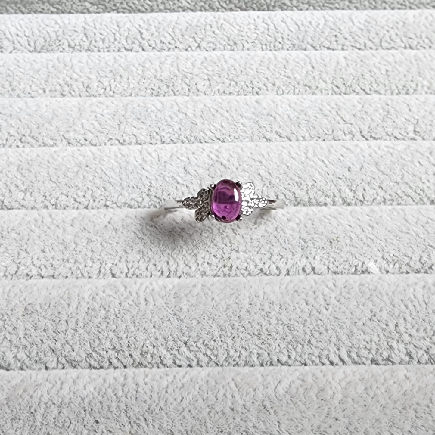 Natural Garnet Adjustable Crystal Ring – Silver Plated Wine Red Gemstone Ring | Energy Jewelry Gift for Women | Cincin Garnet Semula Jadi Boleh Laras