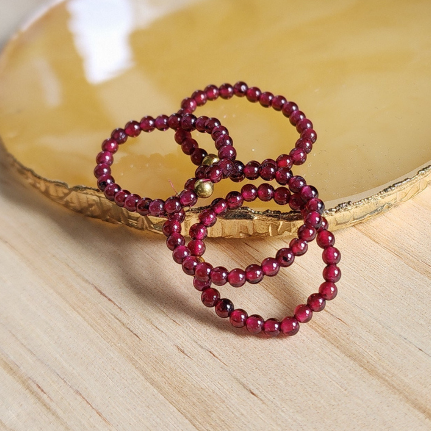 Natural Garnet Adjustable Crystal Ring – Silver Plated Wine Red Gemstone Ring | Energy Jewelry Gift for Women | Cincin Garnet Semula Jadi Boleh Laras