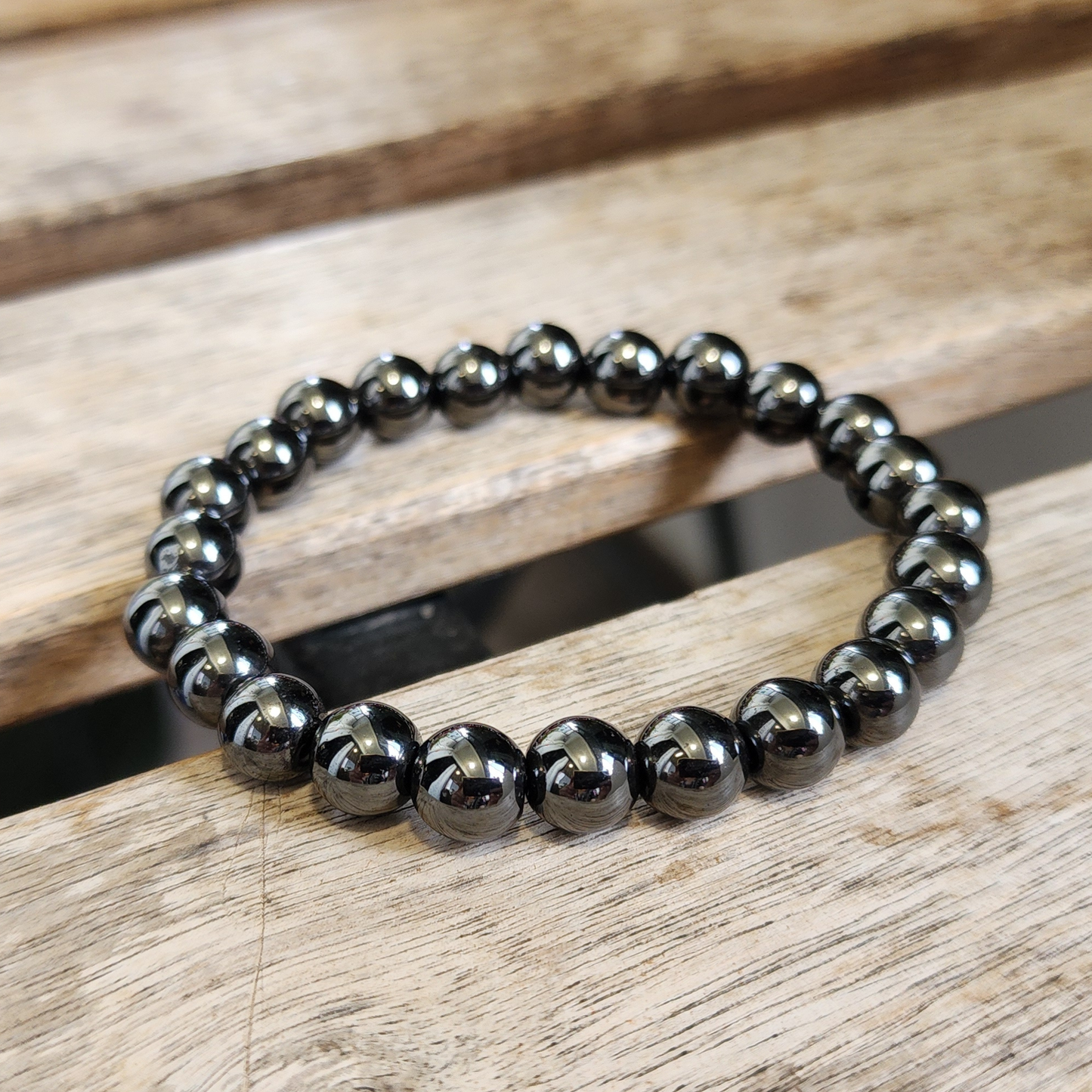 Natural Magnetic Hematite Bracelet | Gelang Hematit Magnetik Asli – Grounding, Calming & Unisex Daily Wear