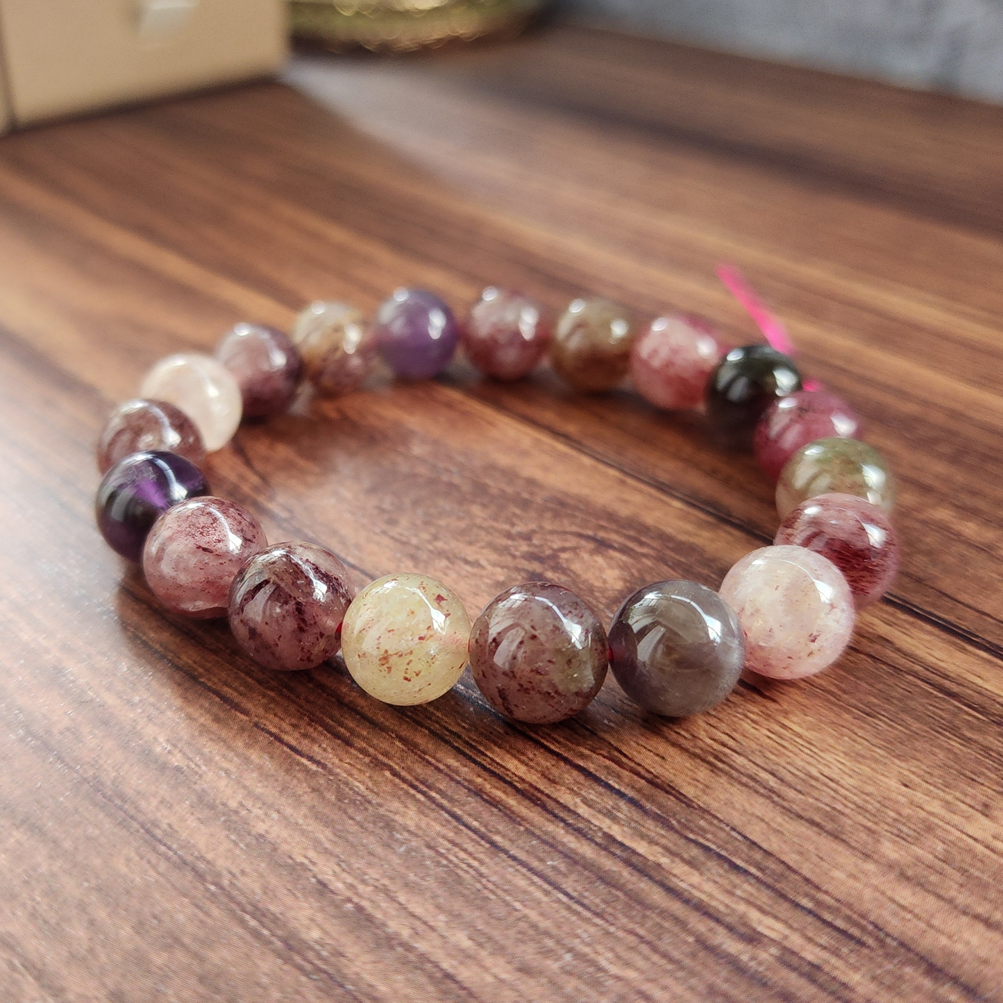 Natural Super 8 Amethyst & Strawberry Quartz Bracelet – Love Energy, Calm & Protection | Gelang Amethyst & Quartz Semula Jadi – Tenaga Cinta & Keseimbangan