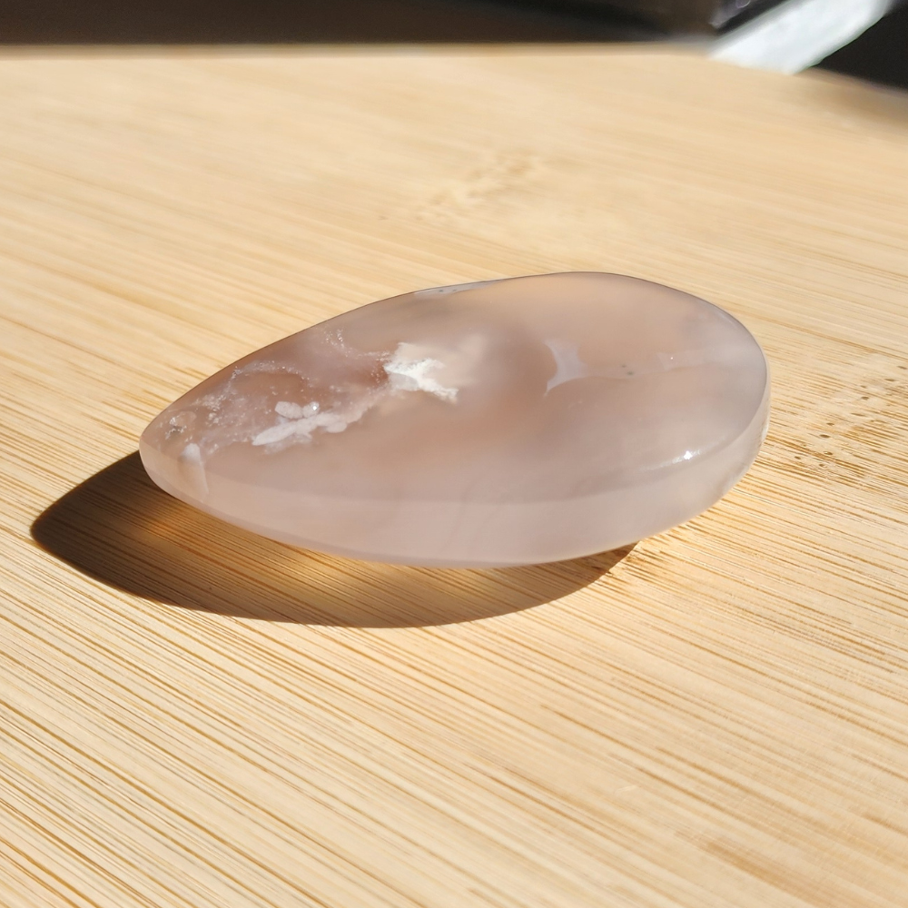 Natural Sakura Agate Teardrop Pendant | Loket Semula Jadi Sakura Agate Bentuk Titisan | Polished Crystal with Through-Hole for DIY Necklace & Jewelry Making