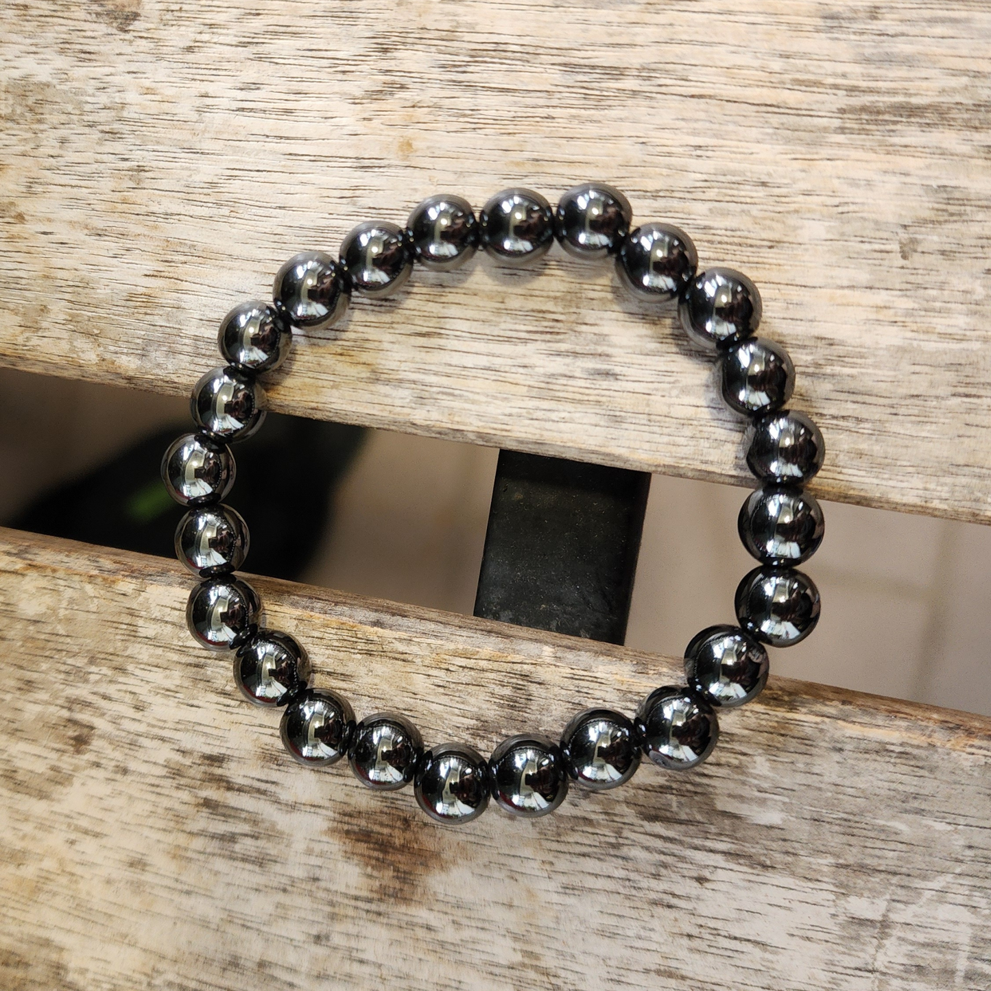 Natural Magnetic Hematite Bracelet | Gelang Hematit Magnetik Asli – Grounding, Calming & Unisex Daily Wear