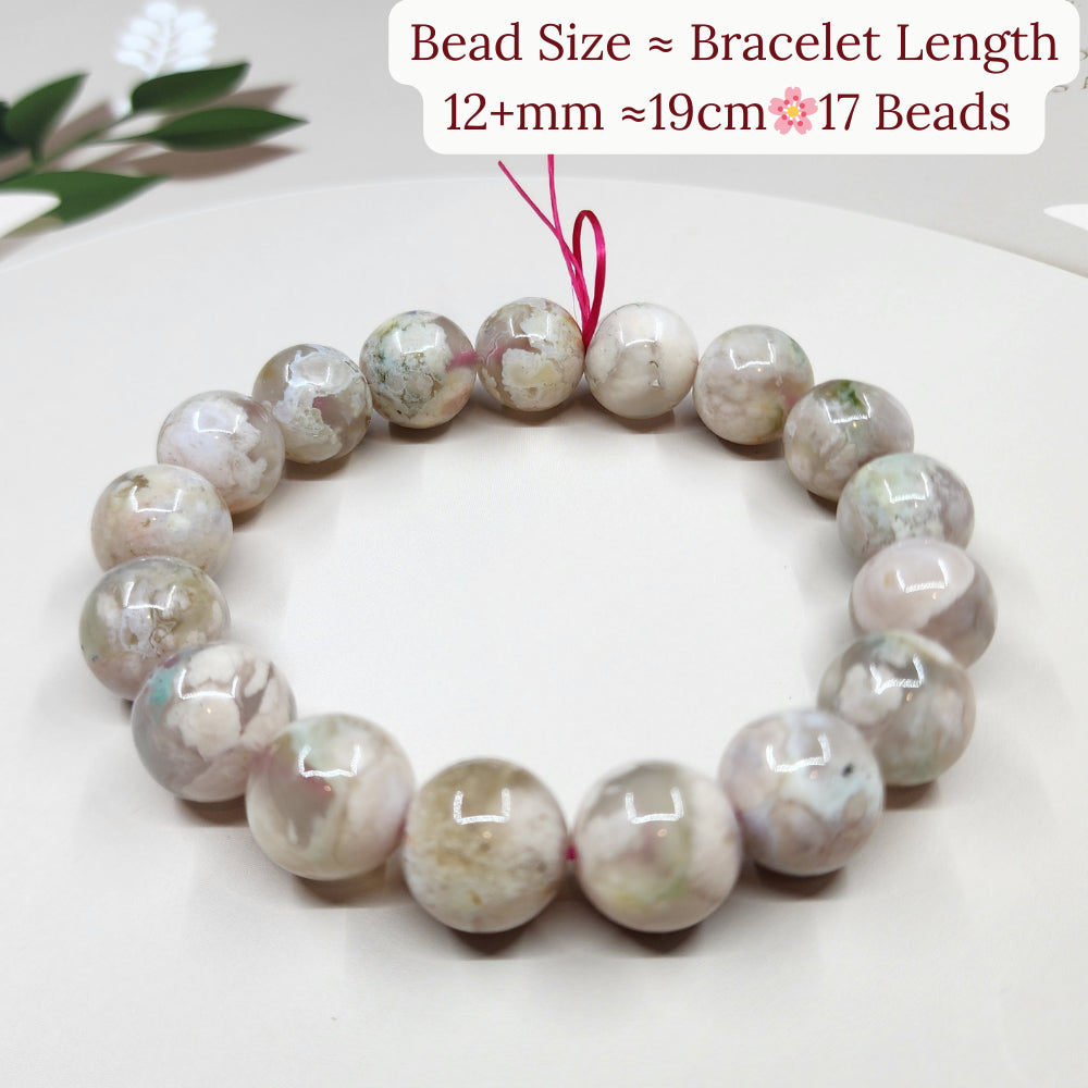 Natural Sakura Agate Bracelet 天然樱花玛瑙手串 | Gelang Sakura Agate Asli-Eternal Love | 樱花守护女性之美 | Cinta Abadi & Kecantikan