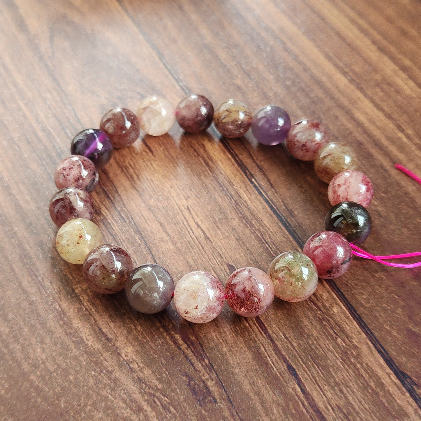 Natural Super 8 Amethyst & Strawberry Quartz Bracelet – Love Energy, Calm & Protection | Gelang Amethyst & Quartz Semula Jadi – Tenaga Cinta & Keseimbangan