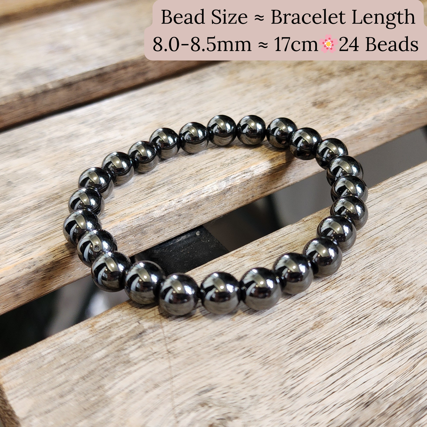 Natural Magnetic Hematite Bracelet | Gelang Hematit Magnetik Asli – Grounding, Calming & Unisex Daily Wear