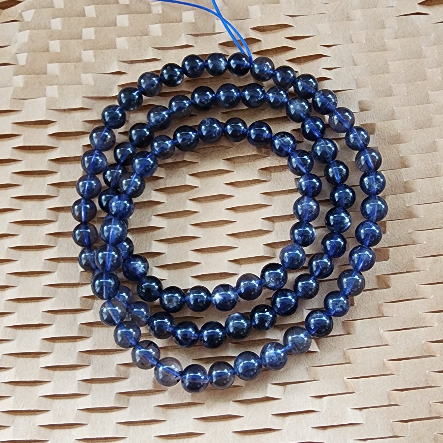 Natural Lolite 3-Layer Wrap Bracelet or Necklace | Violet Blue Cordierite Crystal Jewelry – Calm, Clarity, Elegant Daily Wear | Gelang Kristal Lolite Cordierite Ungu-Biru – Fokus, Tenang & Gaya Harian