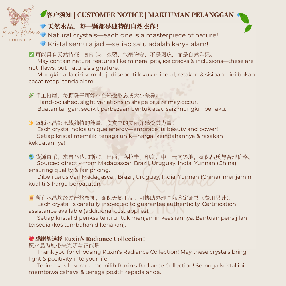 Starlight Rose Quartz Bracelet 天然星光粉晶手串 Gelang Kristal Rose Quartz Bercahaya | Love · 爱 · Cinta | Healing 能量 · Penyembuh