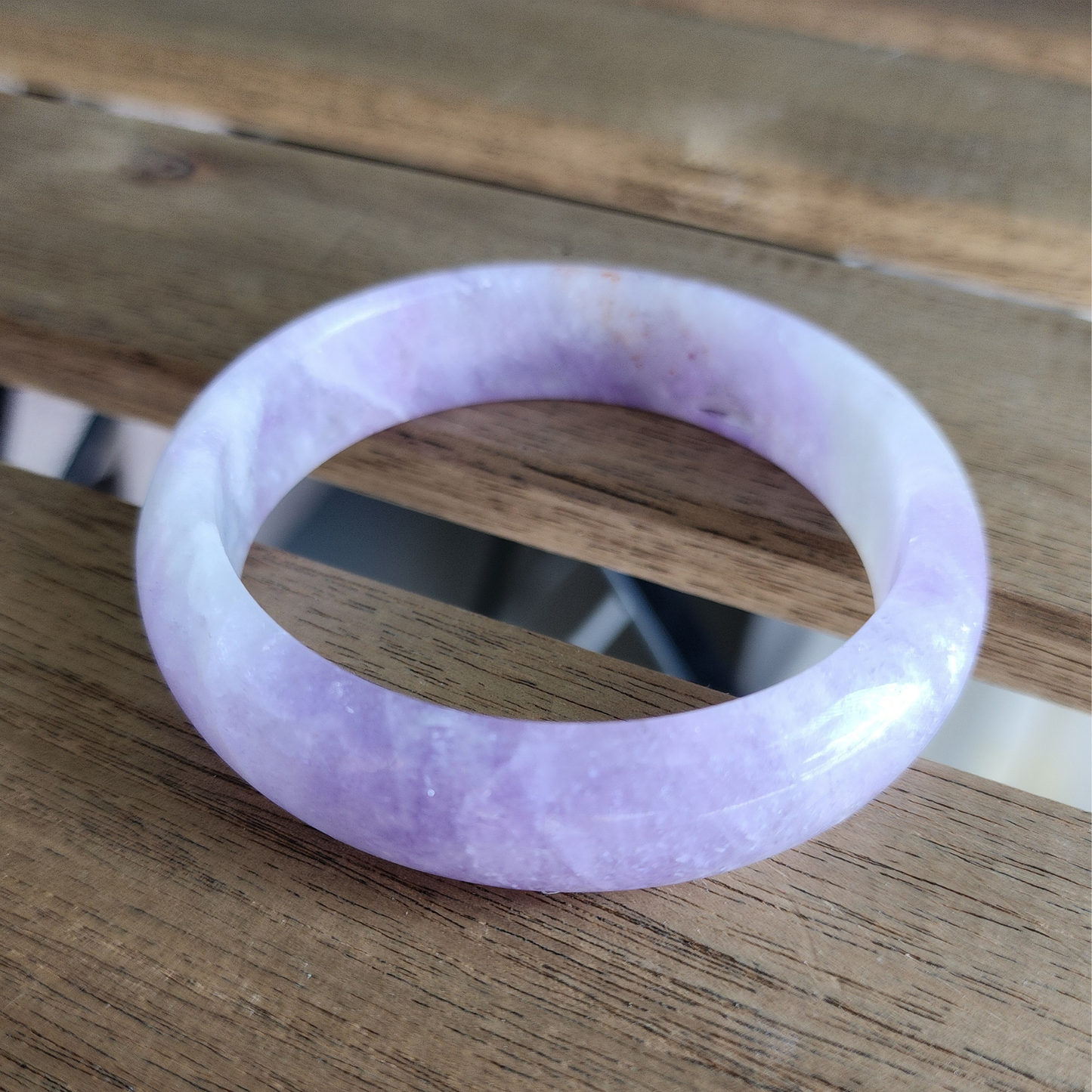 Lavender Amethyst Bangle – 60mm Natural Untreated Starry Gemstone | 天然星光薰衣紫水晶手镯 | Gelang Ametis Lavender Asli
