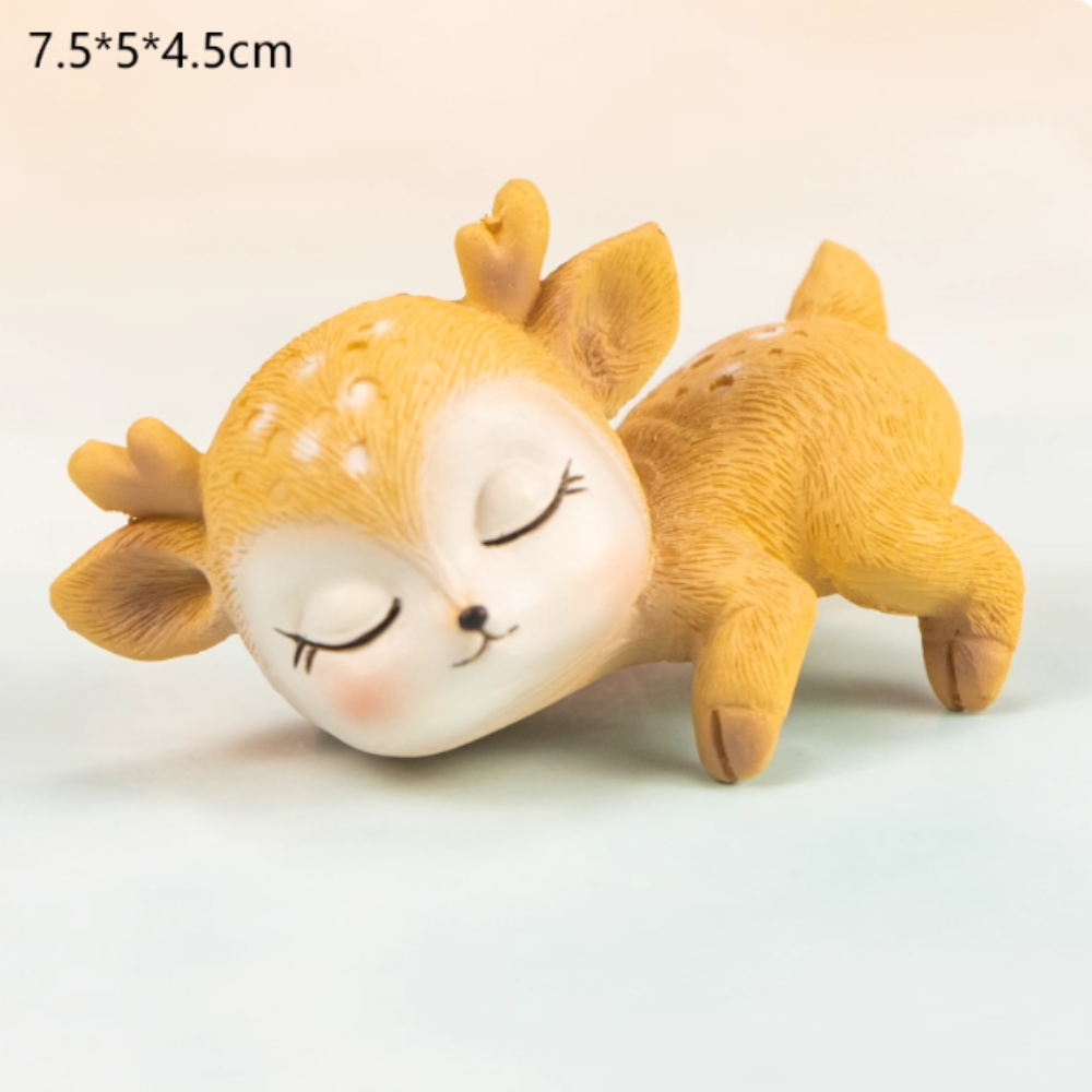 Embrace Serenity  Sika Deer Resin Figurine – Handmade Animal Ornament | Creative Sculpture for Bedroom, Living Room, Office | Elegant Home Décor, Table Decoration, Birthday & Wedding Gift