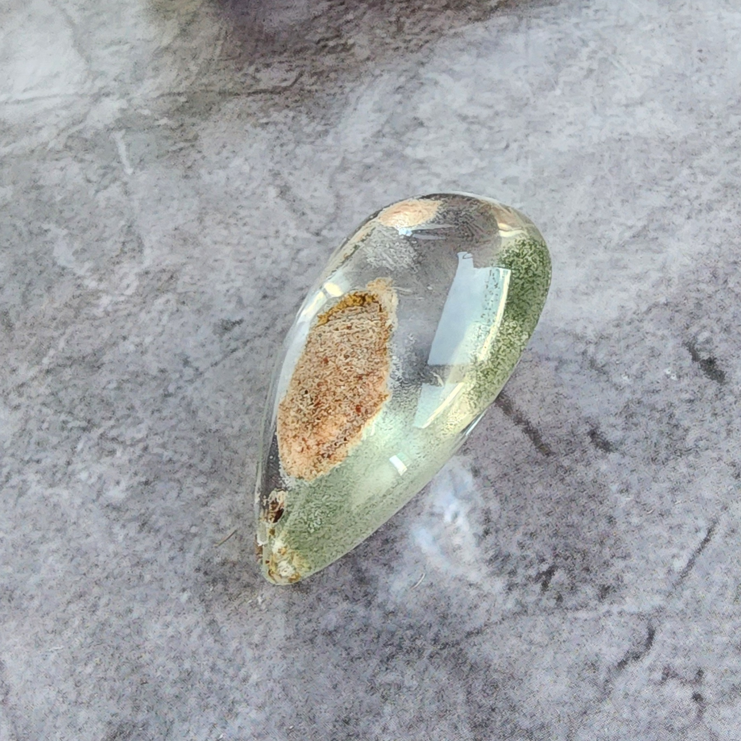 Natural Phantom Quartz Pendant | Clear Ghost Crystal with Natural Inclusions | Loket Kristal Phantom Asli untuk Kalung & DIY