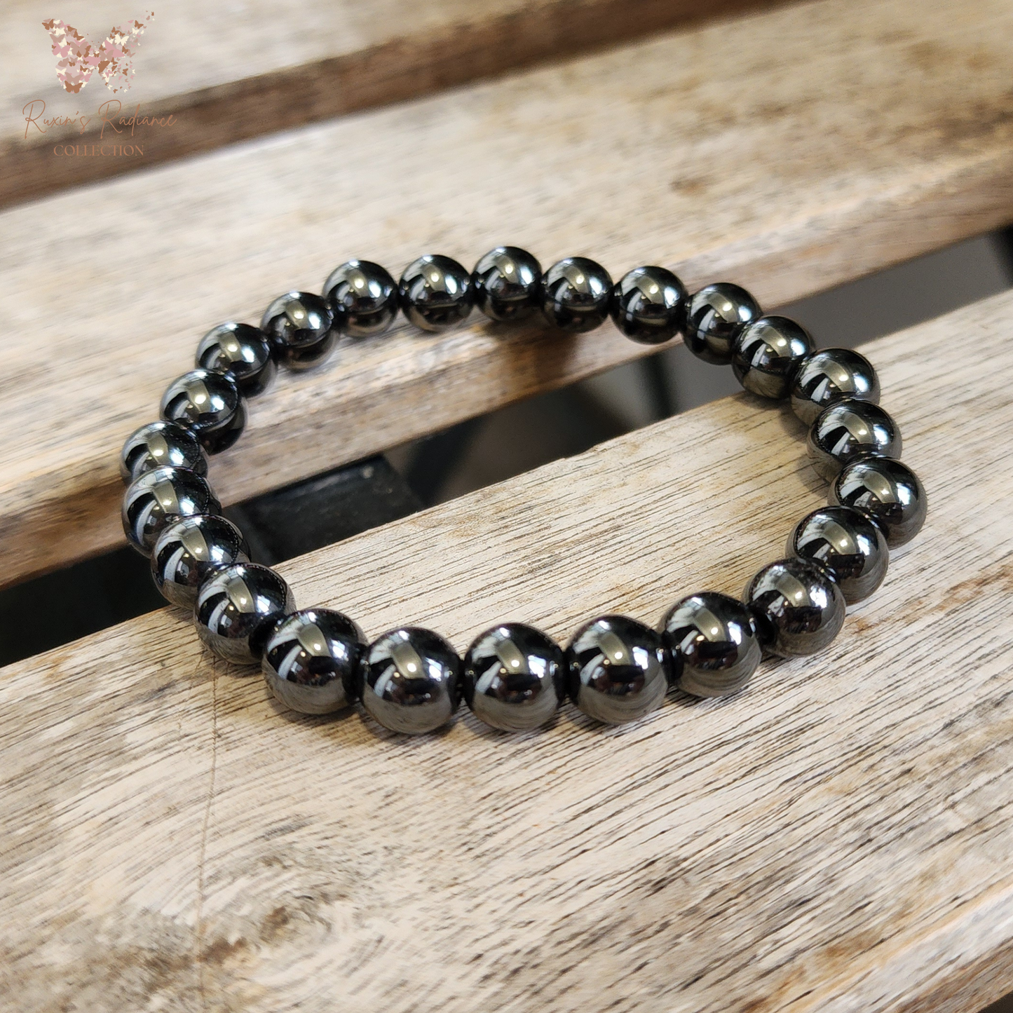 Natural Magnetic Hematite Bracelet | Gelang Hematit Magnetik Asli – Grounding, Calming & Unisex Daily Wear