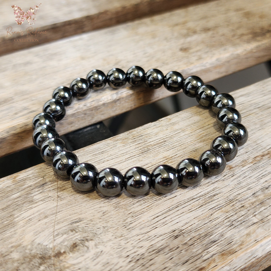 Natural Magnetic Hematite Bracelet | Gelang Hematit Magnetik Asli – Grounding, Calming & Unisex Daily Wear