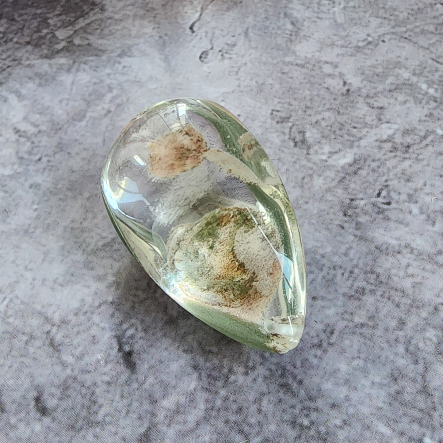 Natural Phantom Quartz Pendant | Clear Ghost Crystal with Natural Inclusions | Loket Kristal Phantom Asli untuk Kalung & DIY