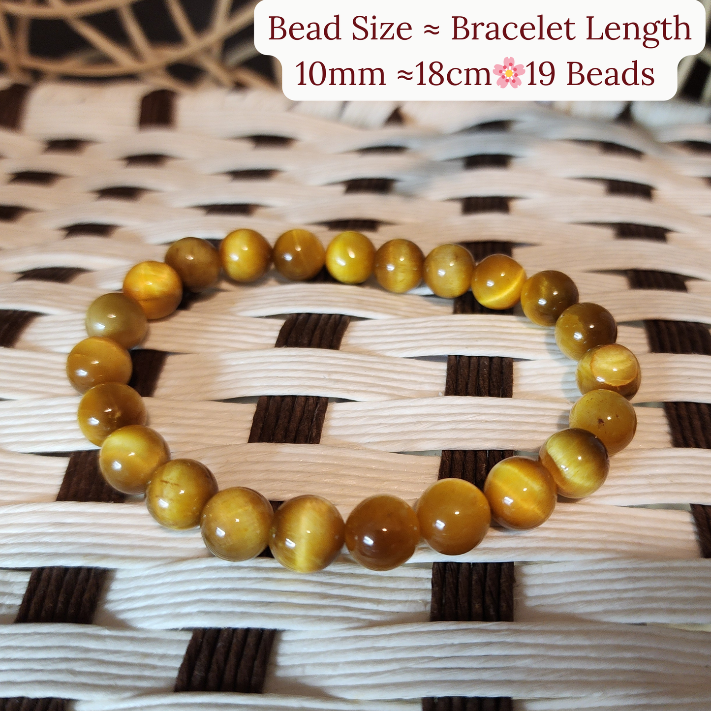 Natural Golden Tiger Eye Energy Bracelet 天然金虎眼石能量手链 Gelang Tenaga Tiger Eye Emas Asli | Enhance Career Luck | 提升事业运