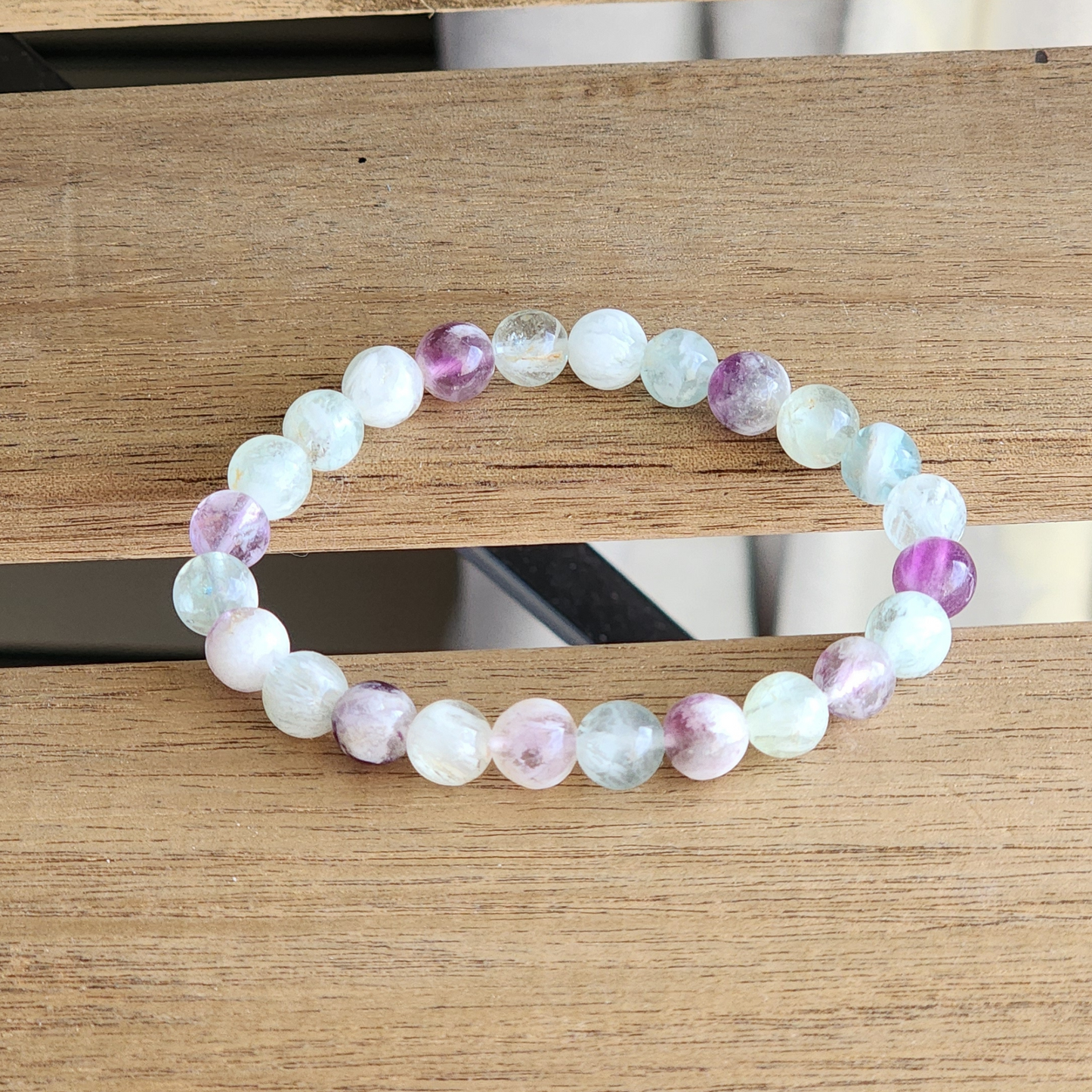 Ruxin Natural Feather Fluorite BraceletClarity & Intuition天然羽毛萤石手链清晰 · 平衡 · 守护Gelang Fluorit Bulu Semula JadiTenang