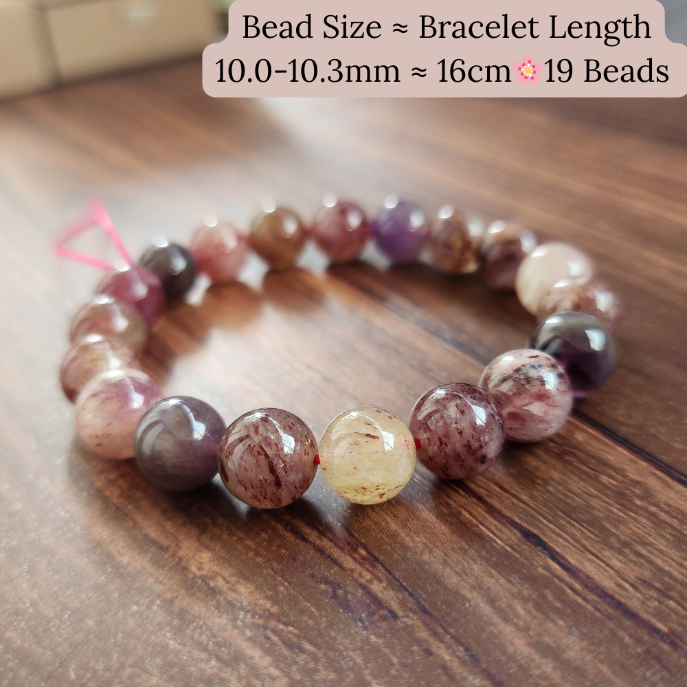 Natural Super 8 Amethyst & Strawberry Quartz Bracelet – Love Energy, Calm & Protection | Gelang Amethyst & Quartz Semula Jadi – Tenaga Cinta & Keseimbangan