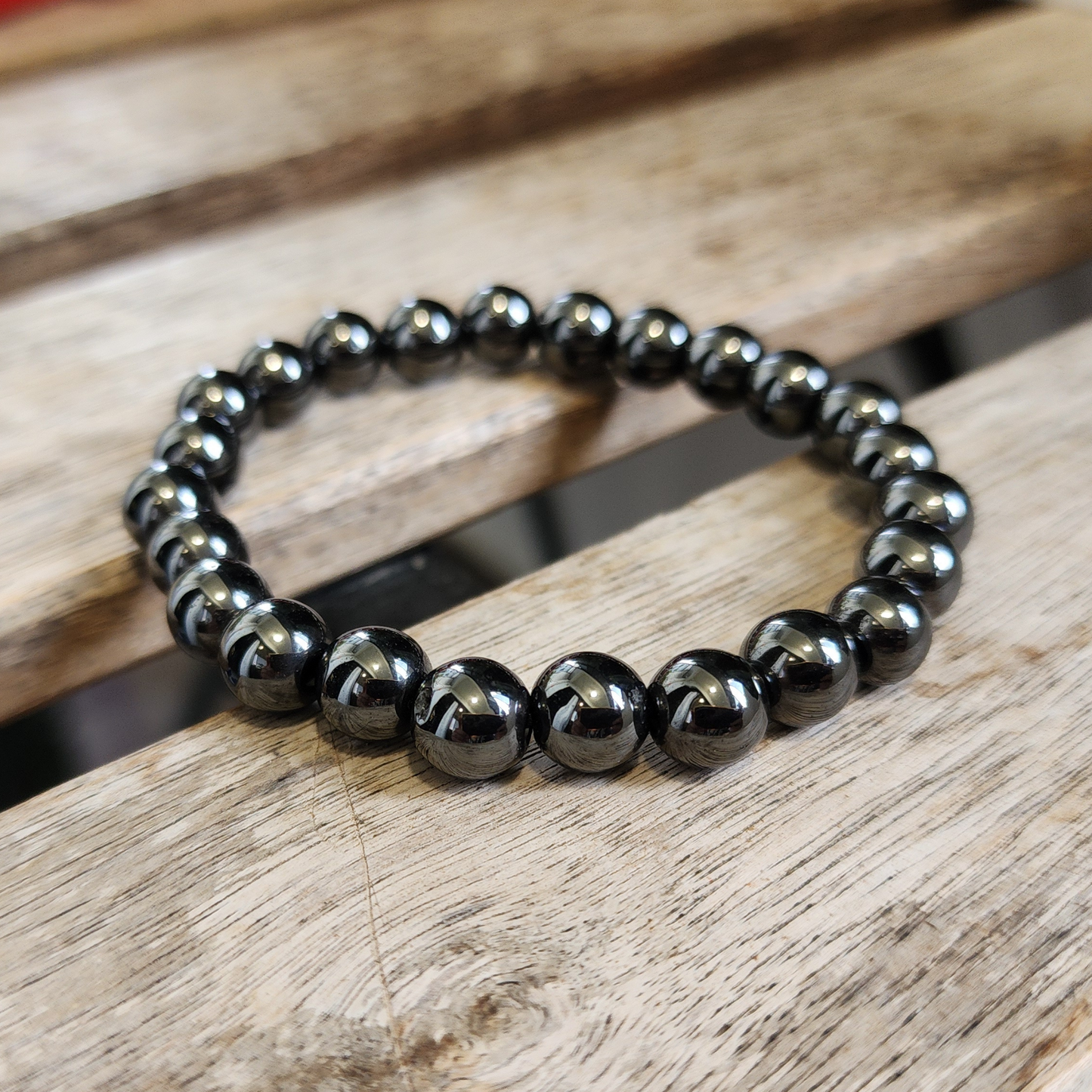 Natural Magnetic Hematite Bracelet | Gelang Hematit Magnetik Asli – Grounding, Calming & Unisex Daily Wear