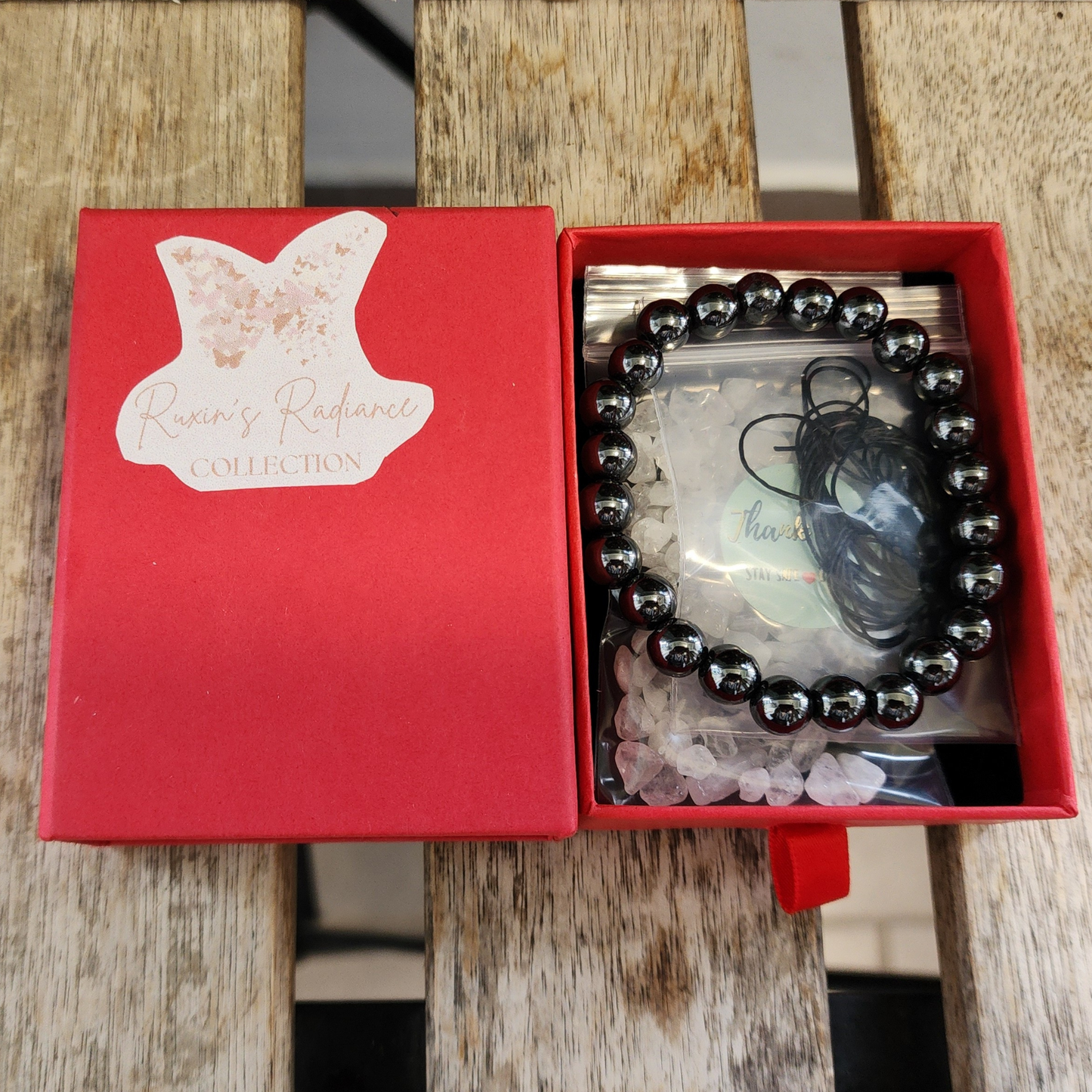 Natural Magnetic Hematite Bracelet | Gelang Hematit Magnetik Asli – Grounding, Calming & Unisex Daily Wear