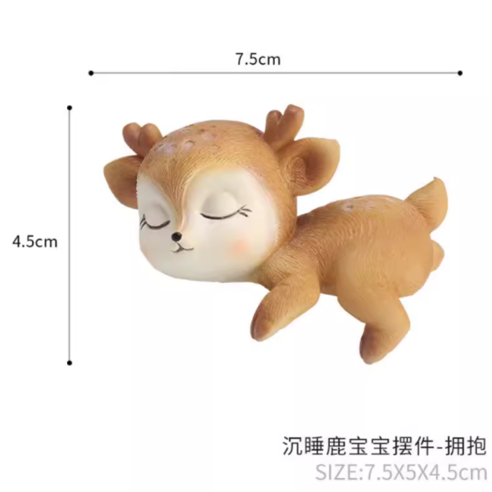 Embrace Serenity  Sika Deer Resin Figurine – Handmade Animal Ornament | Creative Sculpture for Bedroom, Living Room, Office | Elegant Home Décor, Table Decoration, Birthday & Wedding Gift