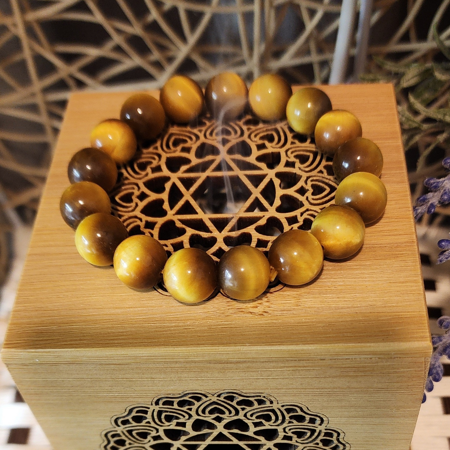 Natural Golden Tiger Eye Energy Bracelet 天然金虎眼石能量手链 Gelang Tenaga Tiger Eye Emas Asli | Enhance Career Luck | 提升事业运