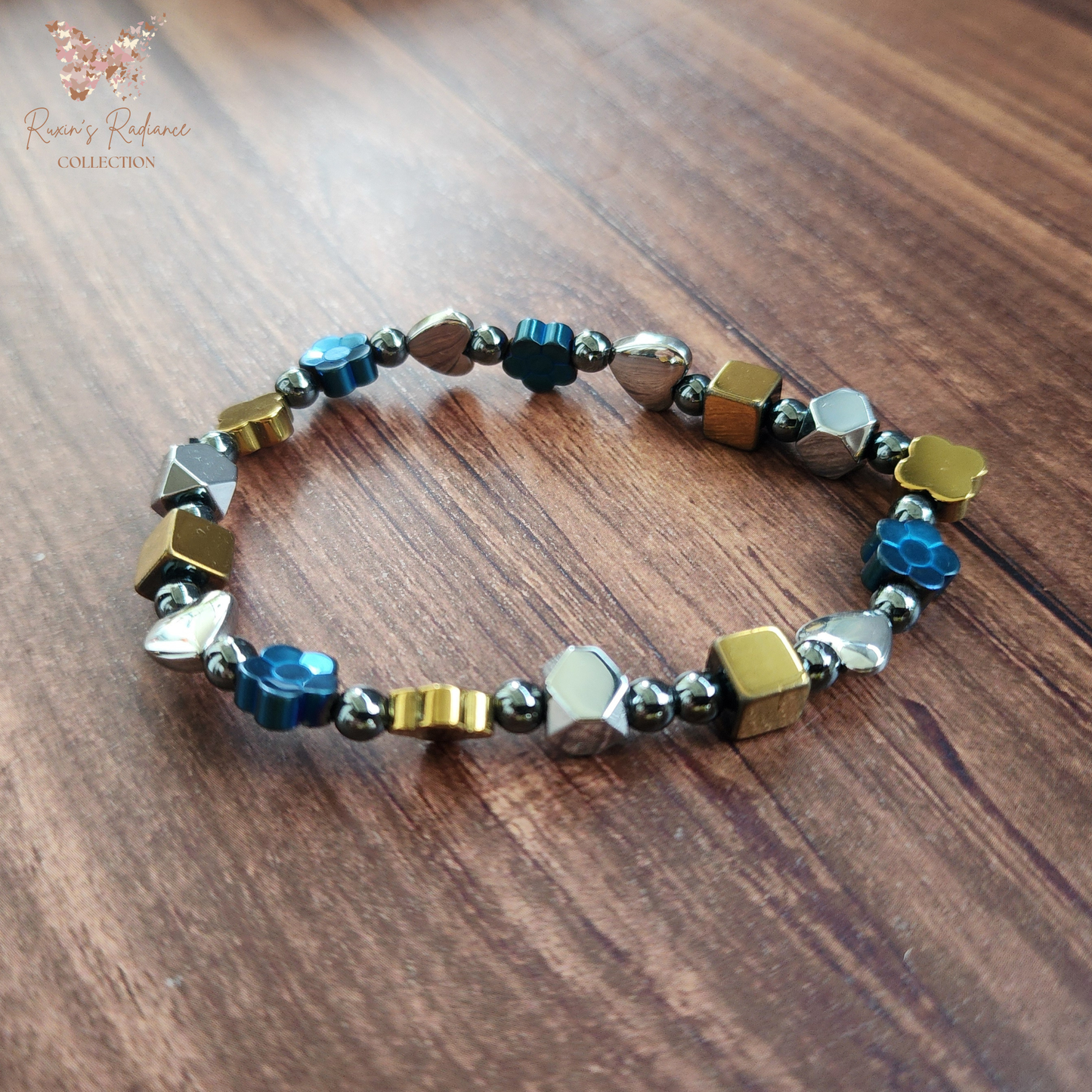 Rainbow Hematite Bracelet | Colorful Mixed Shapes | Handmade Stretch Design | Cantik & Berkilau | Gelang Hematit Pelangi Tahan Lama | Perfect for Daily Wear, Stacking & Gifts