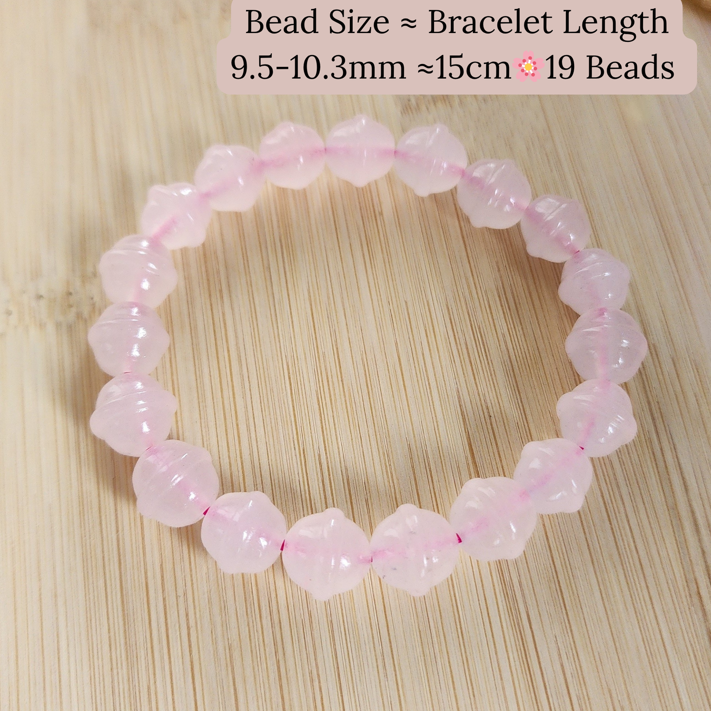 Natural Ice-Grade Rose Quartz Bracelet with Lucky Bell | “Stone of Love” Healing Energy | Attract Love, Calmness & Good Fortune | Handmade Crystal Jewelry ‖ Gelang Rose Quartz Gred Ais dengan Loceng Tuah – Penyembuhan & Tuah Baik