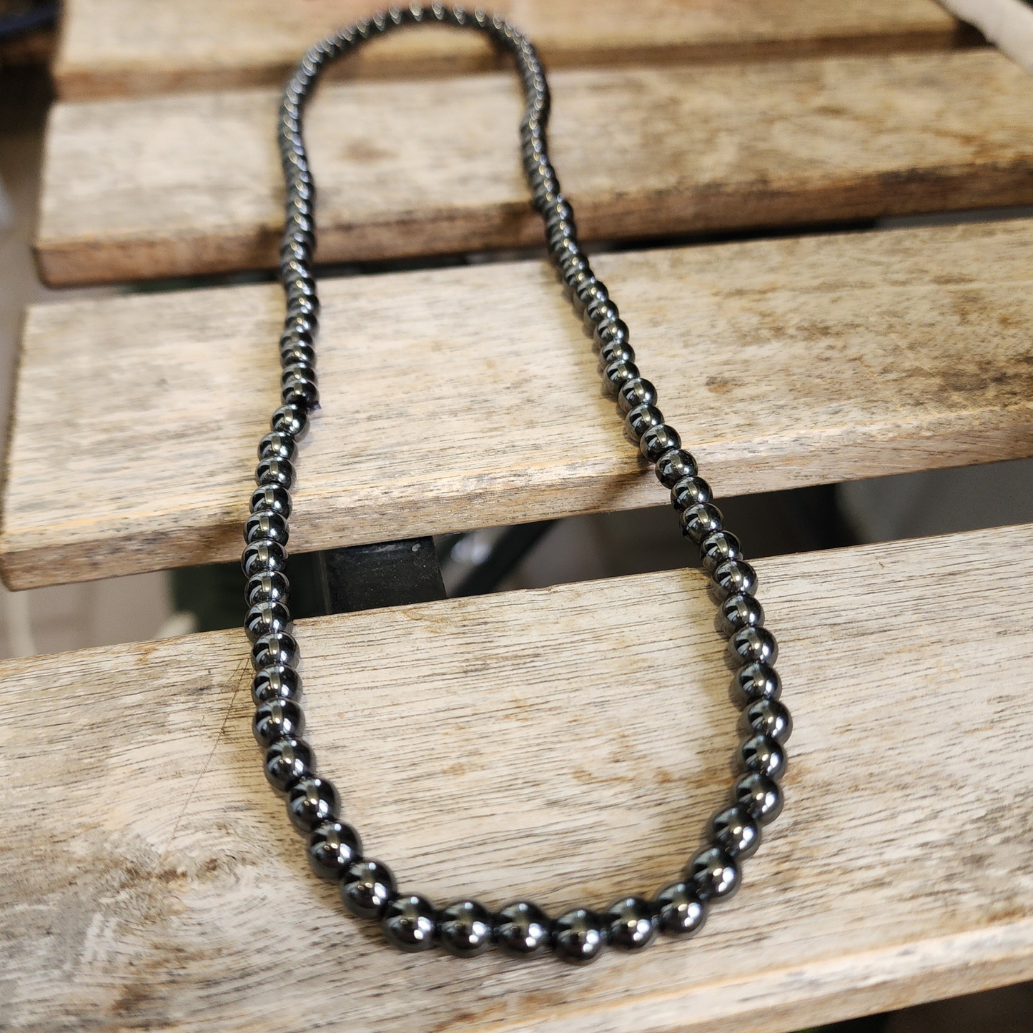 Natural Magnetic Hematite 3-Loop Bracelet Necklace | Gelang 3 Lingkaran Hematit Magnetik Asli – Grounding, Calming & Unisex Daily Wear