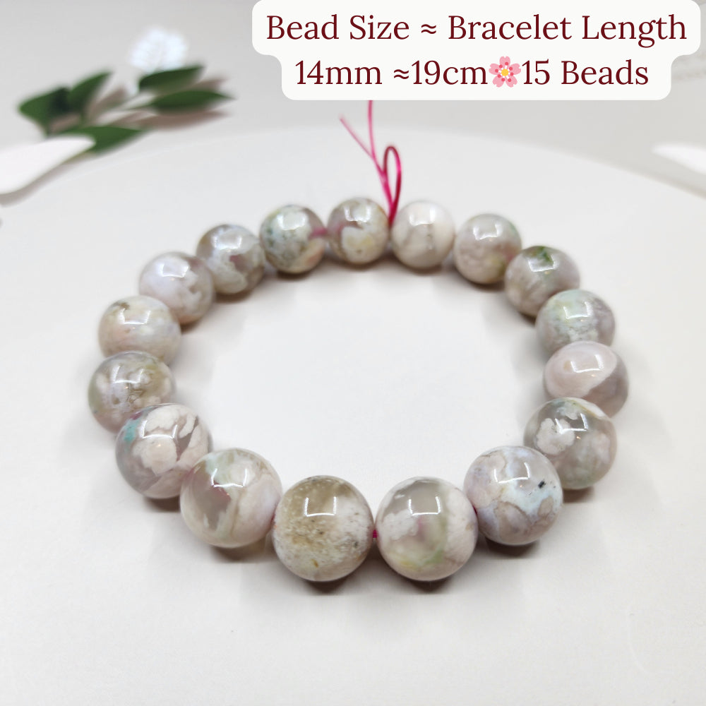 Natural Sakura Agate Bracelet 天然樱花玛瑙手串 | Gelang Sakura Agate Asli-Eternal Love | 樱花守护女性之美 | Cinta Abadi & Kecantikan