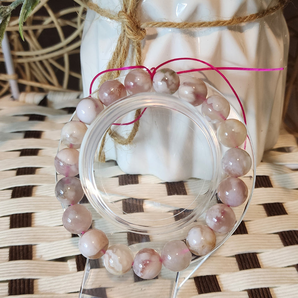 Natural Sakura Agate Bracelet 天然樱花玛瑙手串 | Gelang Sakura Agate Asli-Eternal Love | 樱花守护女性之美 | Cinta Abadi & Kecantikan