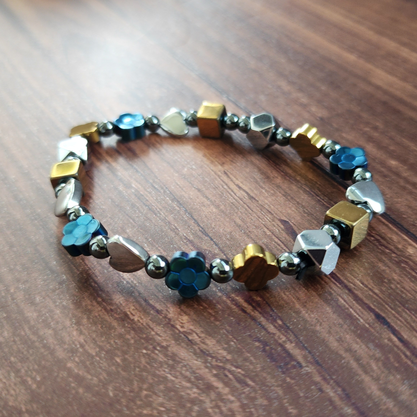 Rainbow Hematite Bracelet | Colorful Mixed Shapes | Handmade Stretch Design | Cantik & Berkilau | Gelang Hematit Pelangi Tahan Lama | Perfect for Daily Wear, Stacking & Gifts