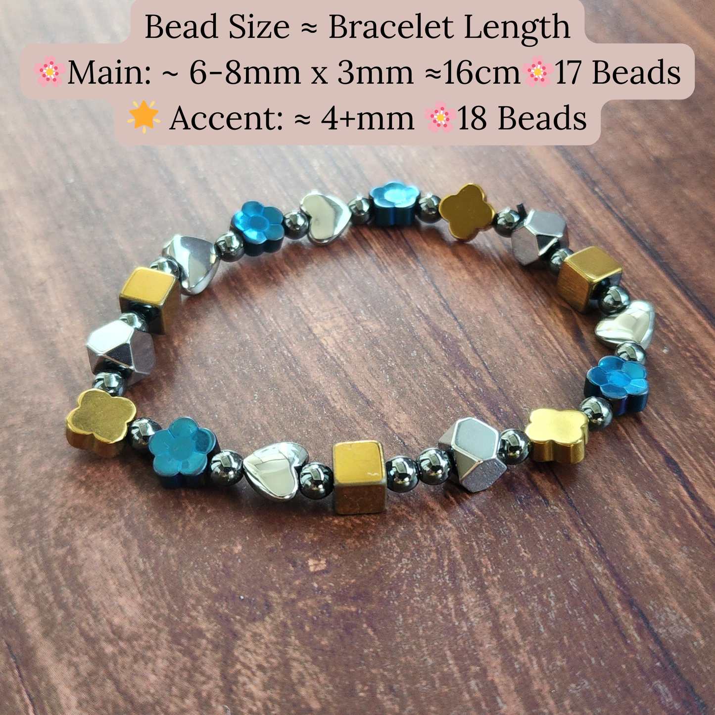 Rainbow Hematite Bracelet | Colorful Mixed Shapes | Handmade Stretch Design | Cantik & Berkilau | Gelang Hematit Pelangi Tahan Lama | Perfect for Daily Wear, Stacking & Gifts