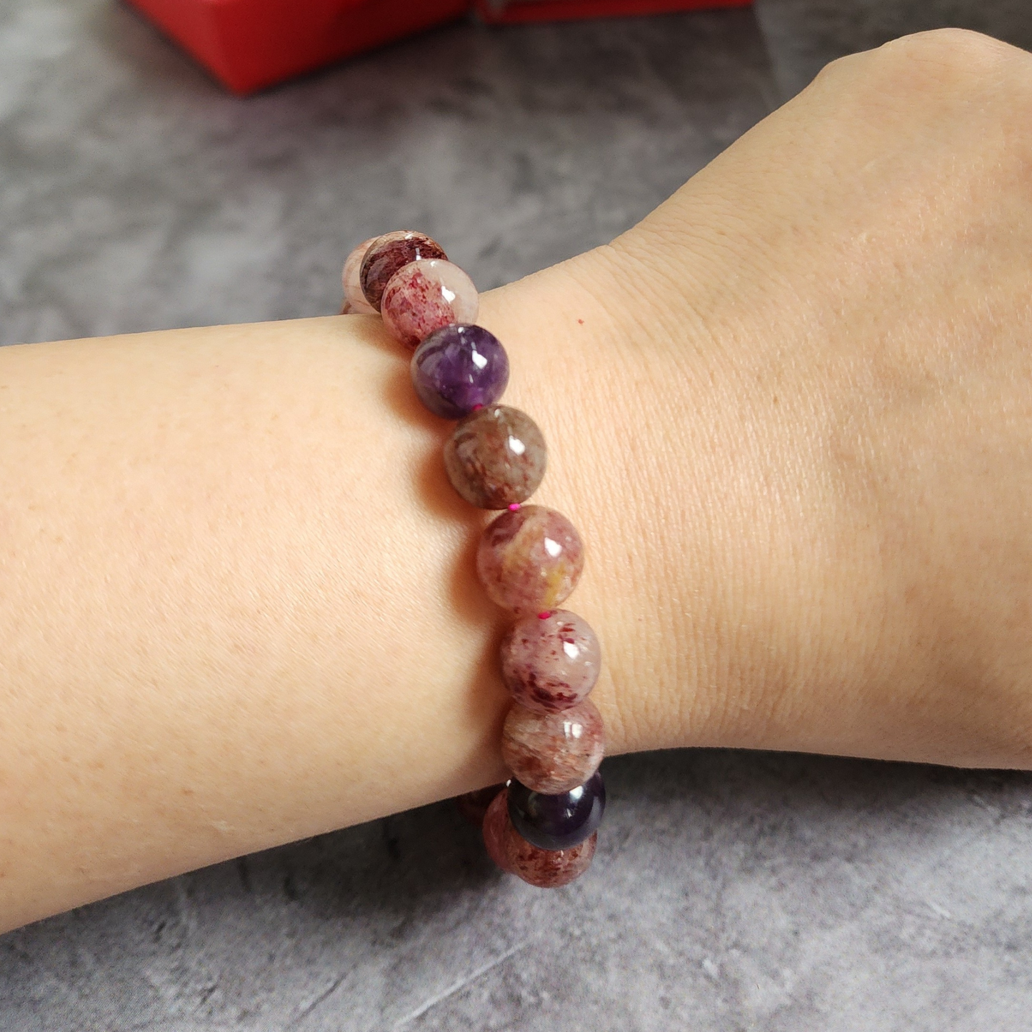 Natural Super 8 Amethyst & Strawberry Quartz Bracelet – Love Energy, Calm & Protection | Gelang Amethyst & Quartz Semula Jadi – Tenaga Cinta & Keseimbangan