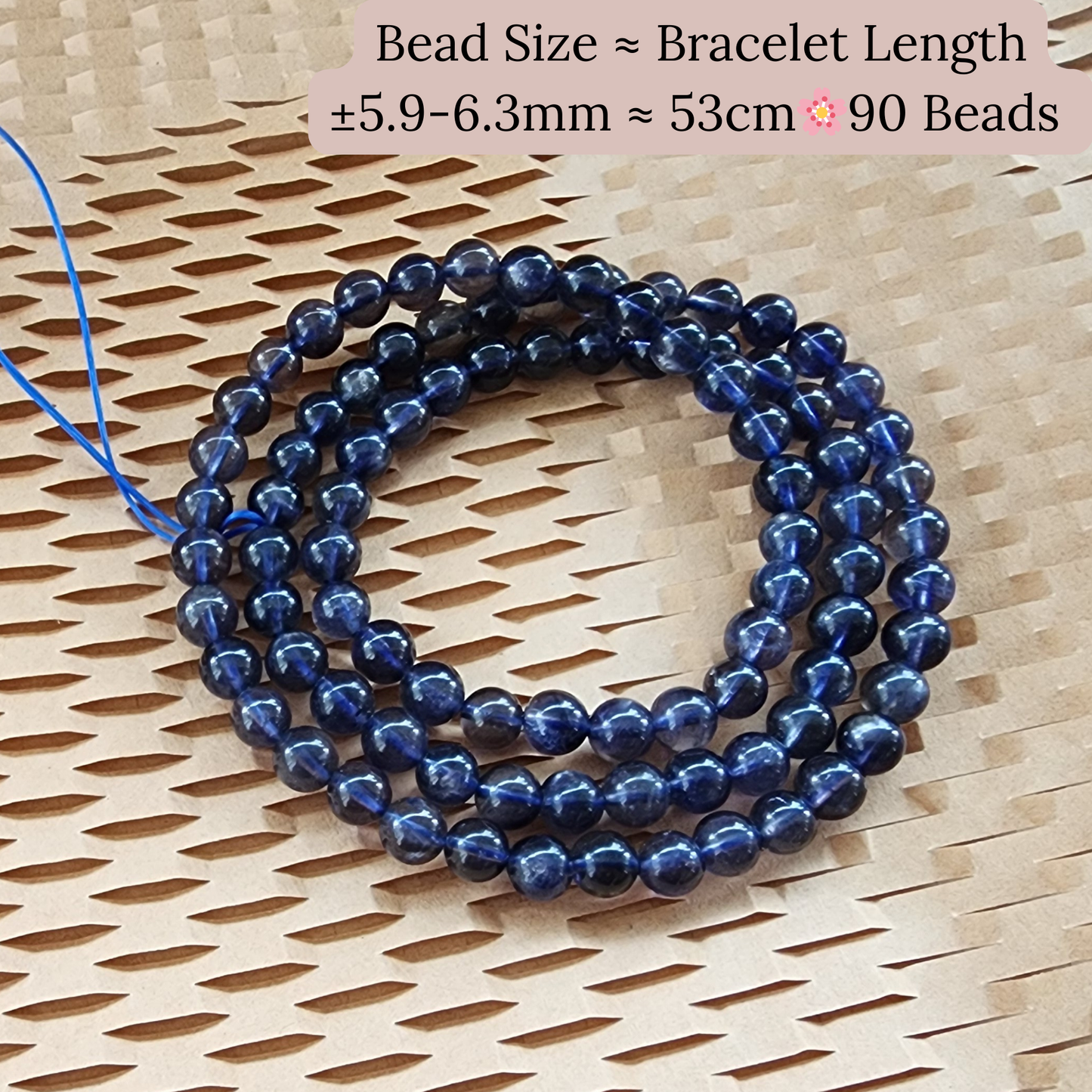Natural Lolite 3-Layer Wrap Bracelet or Necklace | Violet Blue Cordierite Crystal Jewelry – Calm, Clarity, Elegant Daily Wear | Gelang Kristal Lolite Cordierite Ungu-Biru – Fokus, Tenang & Gaya Harian