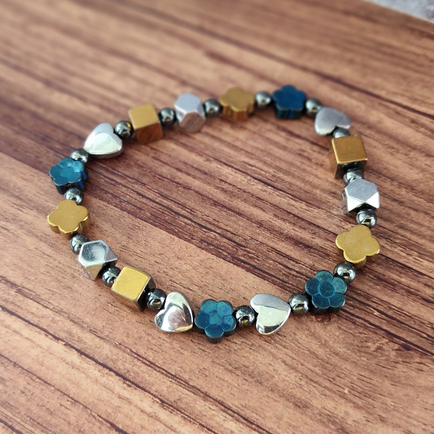 Rainbow Hematite Bracelet | Colorful Mixed Shapes | Handmade Stretch Design | Cantik & Berkilau | Gelang Hematit Pelangi Tahan Lama | Perfect for Daily Wear, Stacking & Gifts
