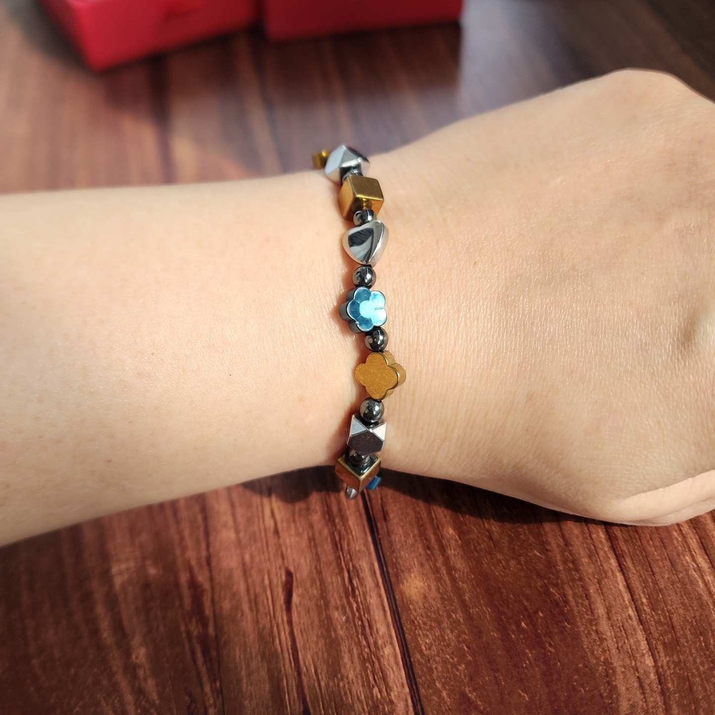 Rainbow Hematite Bracelet | Colorful Mixed Shapes | Handmade Stretch Design | Cantik & Berkilau | Gelang Hematit Pelangi Tahan Lama | Perfect for Daily Wear, Stacking & Gifts