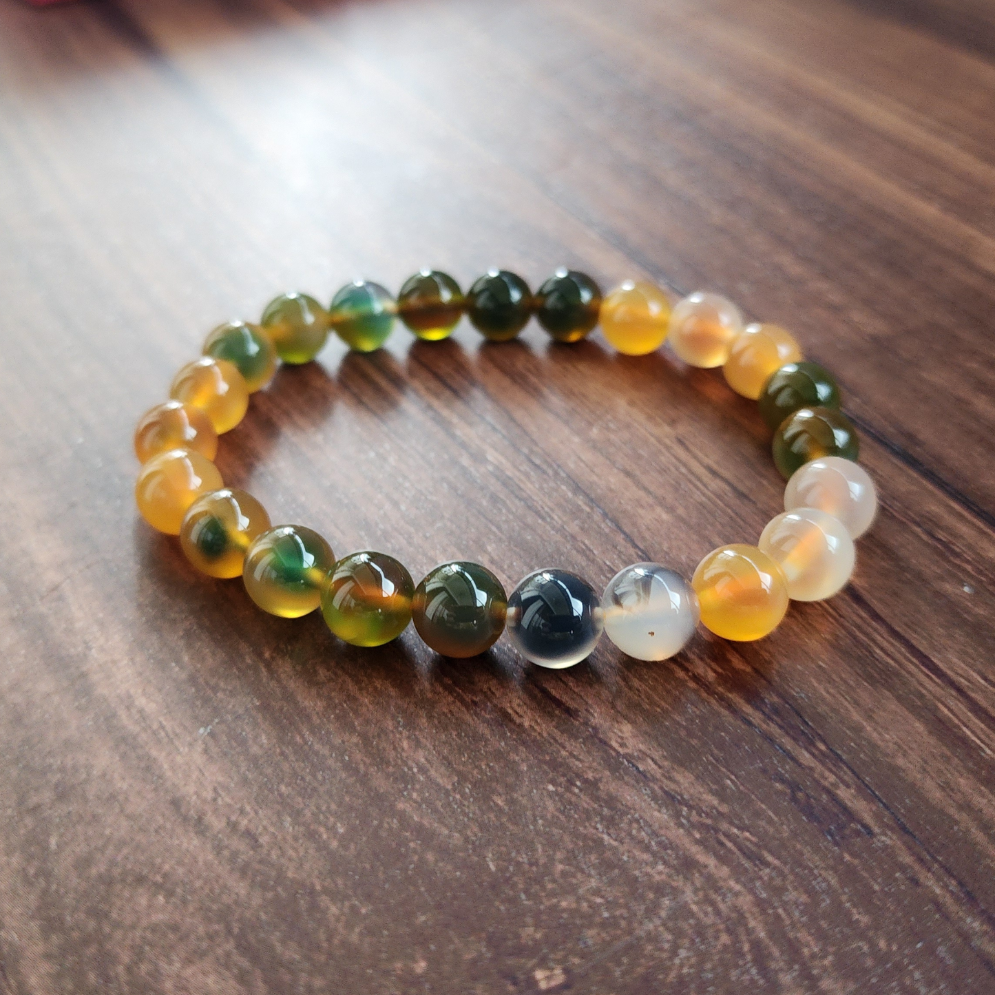Natural Rainbow Candy Heart Agate Bracelet | Multi-Color Crystal for Joy, Balance & Harmony | Gelang Agate Pelangi Semula Jadi | Tenaga Positif & Keseimbangan Emosi