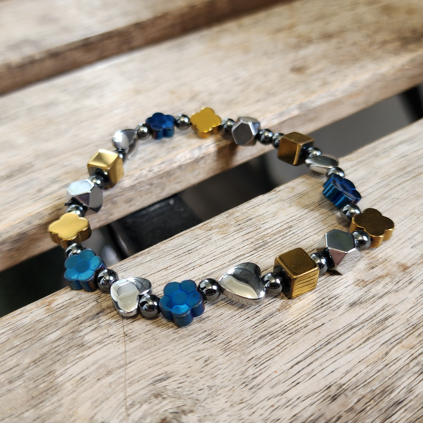Rainbow Hematite Bracelet | Colorful Mixed Shapes | Handmade Stretch Design | Cantik & Berkilau | Gelang Hematit Pelangi Tahan Lama | Perfect for Daily Wear, Stacking & Gifts