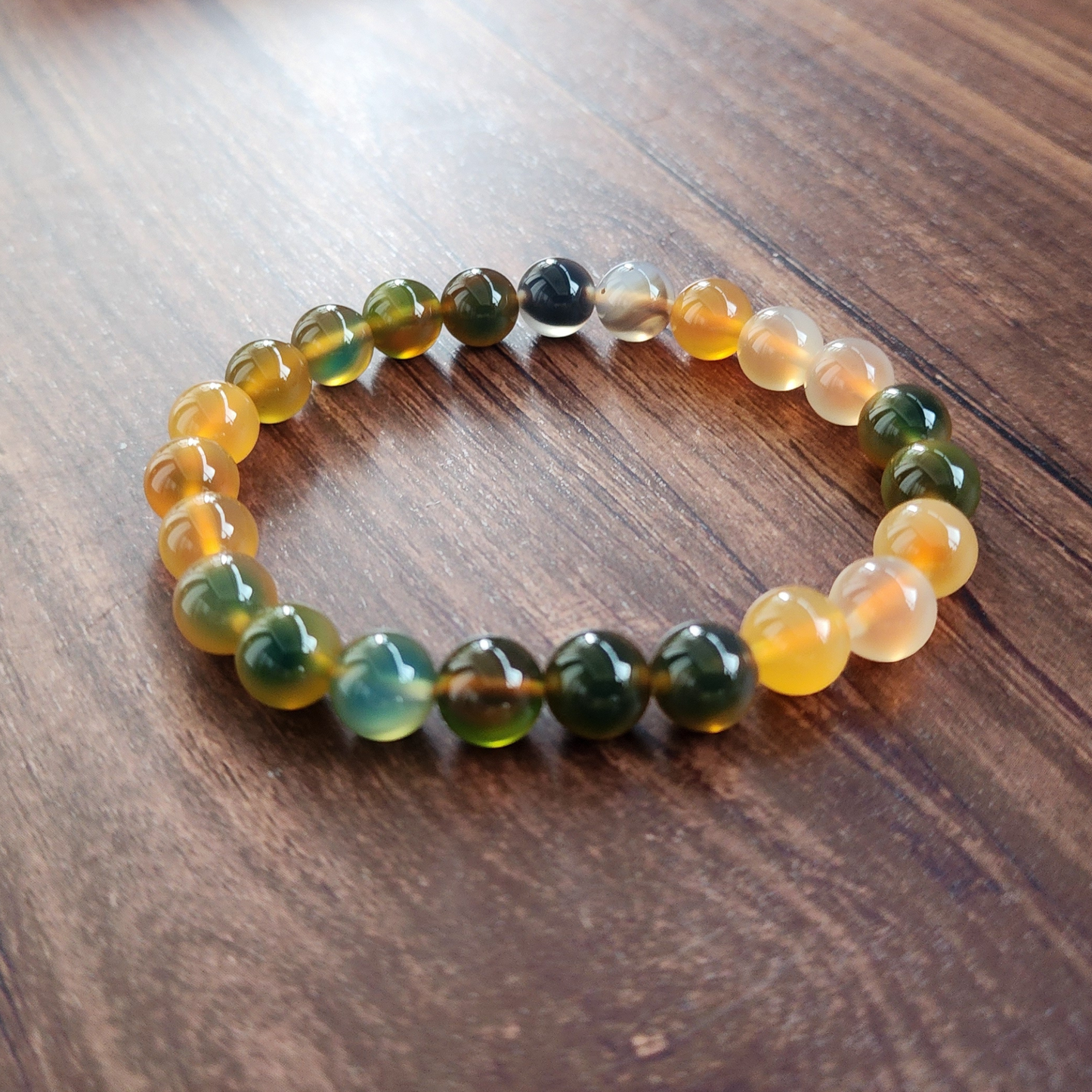 Natural Rainbow Candy Heart Agate Bracelet | Multi-Color Crystal for Joy, Balance & Harmony | Gelang Agate Pelangi Semula Jadi | Tenaga Positif & Keseimbangan Emosi