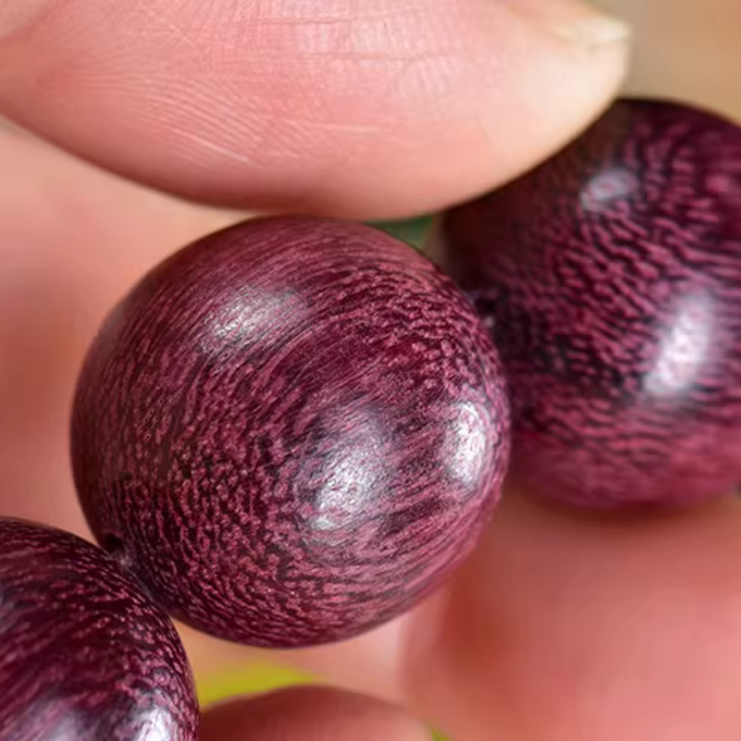 Natural Violet Heartwood Bracelet | Purple Core Wood Beads | Handmade Wooden Meditation Bracelet | Gelang Kayu Teras Ungu Asli